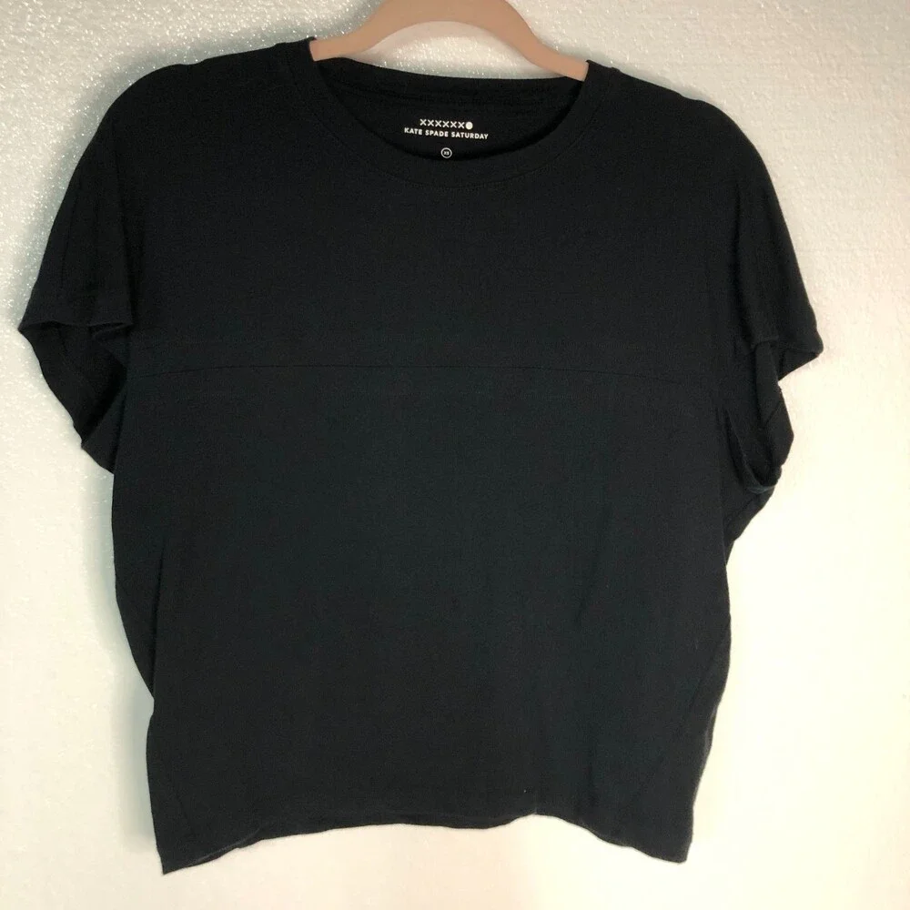 Kate Spade Saturday Black T Shirt Womens Size XS